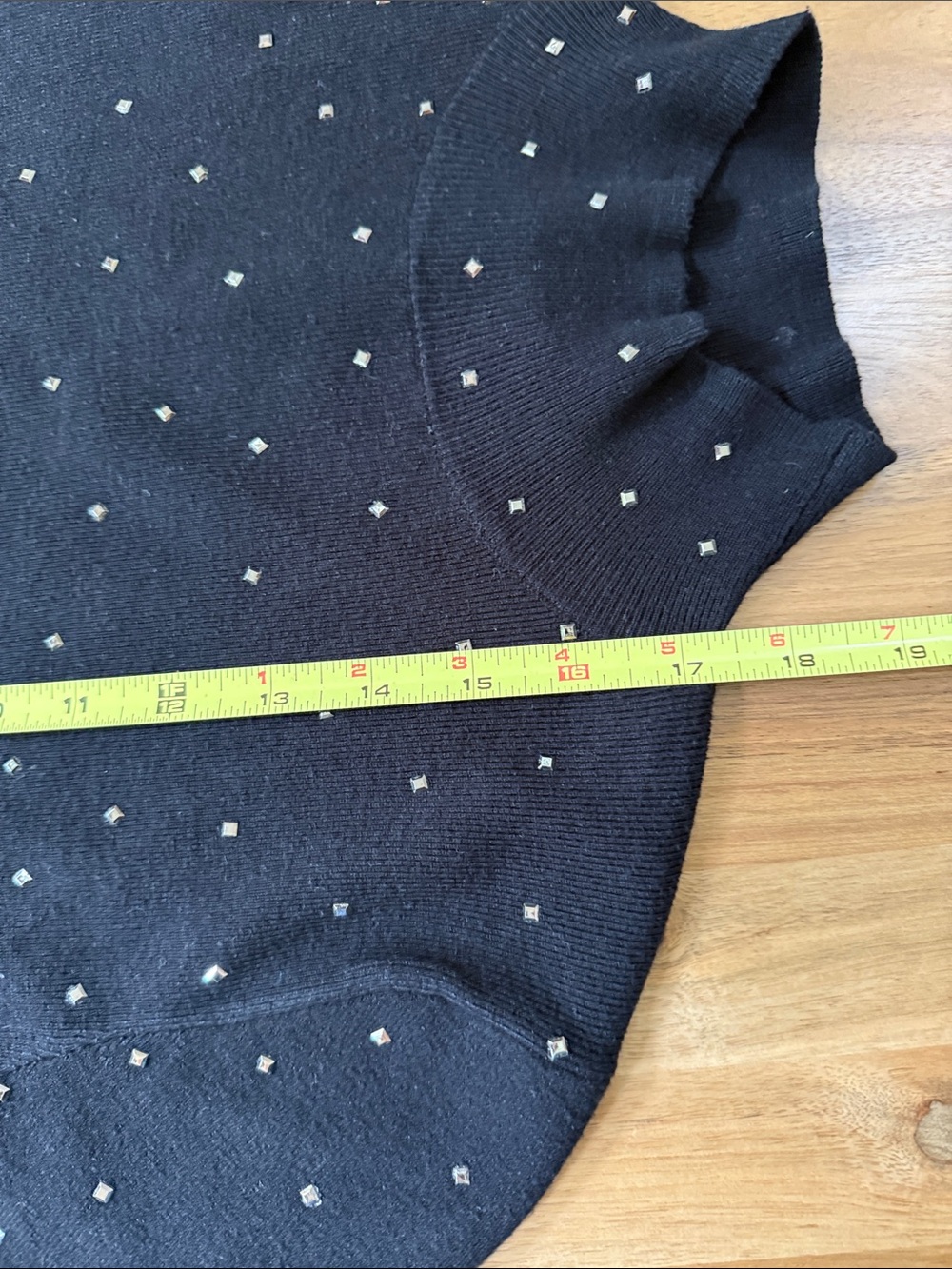 Zara Black Turtleneck Sweater with Silver Dot Embellishments - Picture 3 of 6